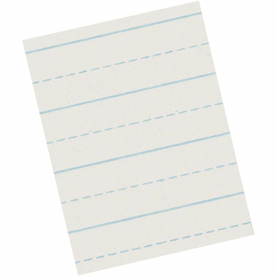 Pacon Composition Paper - Letter Printed - Wide Ruled - 0.375 Front  Line(s) Space - 16lb Basis Weight - Letter 8.5 x 11 - White Paper - Bond  Paper - 500 / Ream - No Margin 