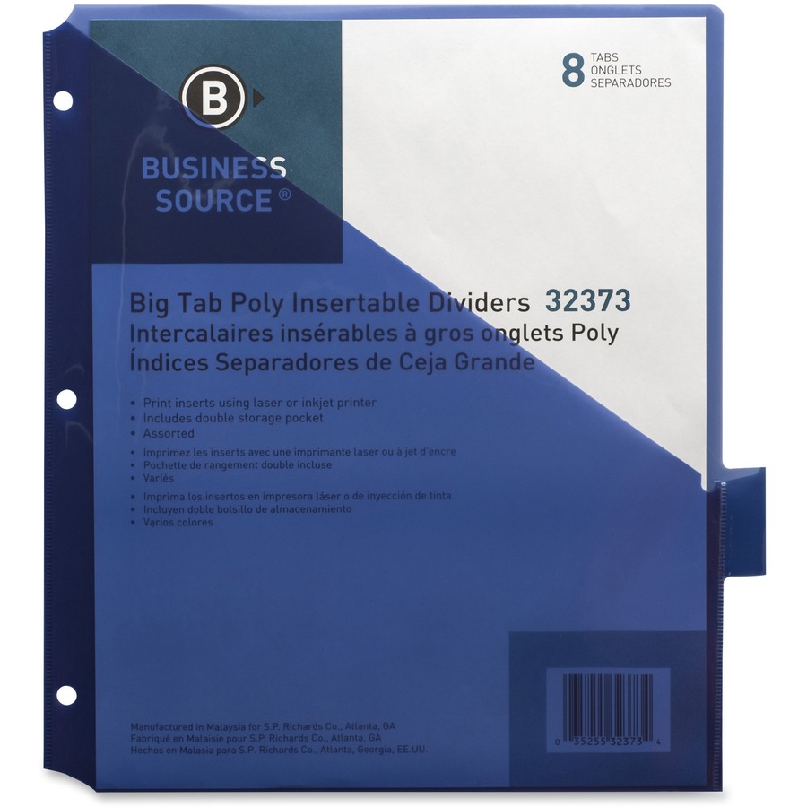 Business Source Double Pocket Index Dividers - The Office Point