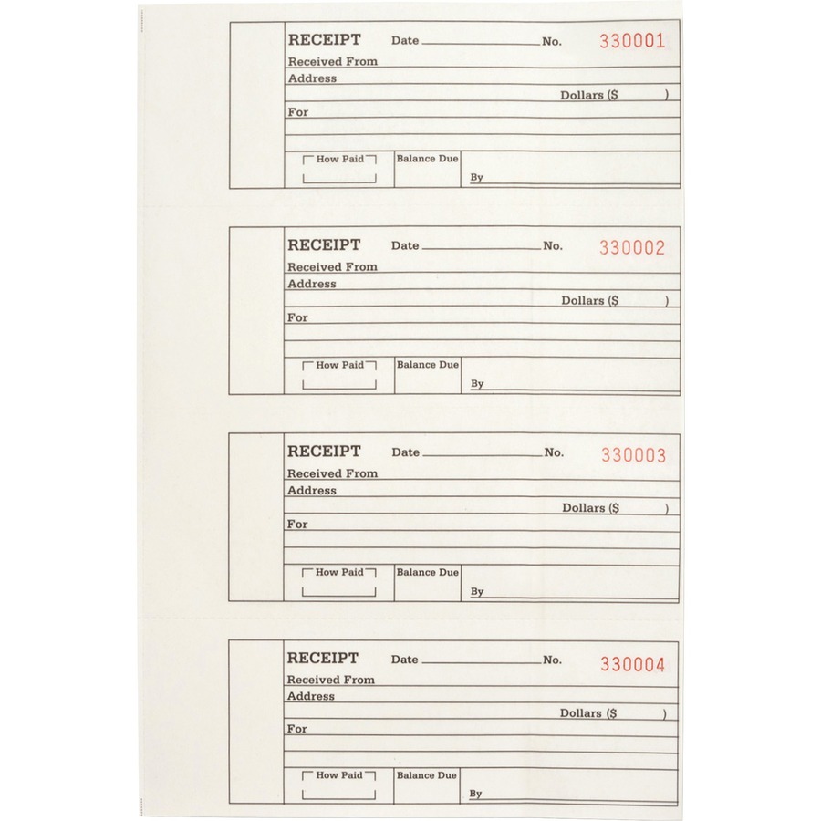 business source 2 part receipt book