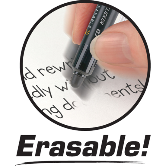 Pilot FriXion Clicker Erasable Retractable Gel Pen, 0.7mm, Black Ink/Barrel  (31450)