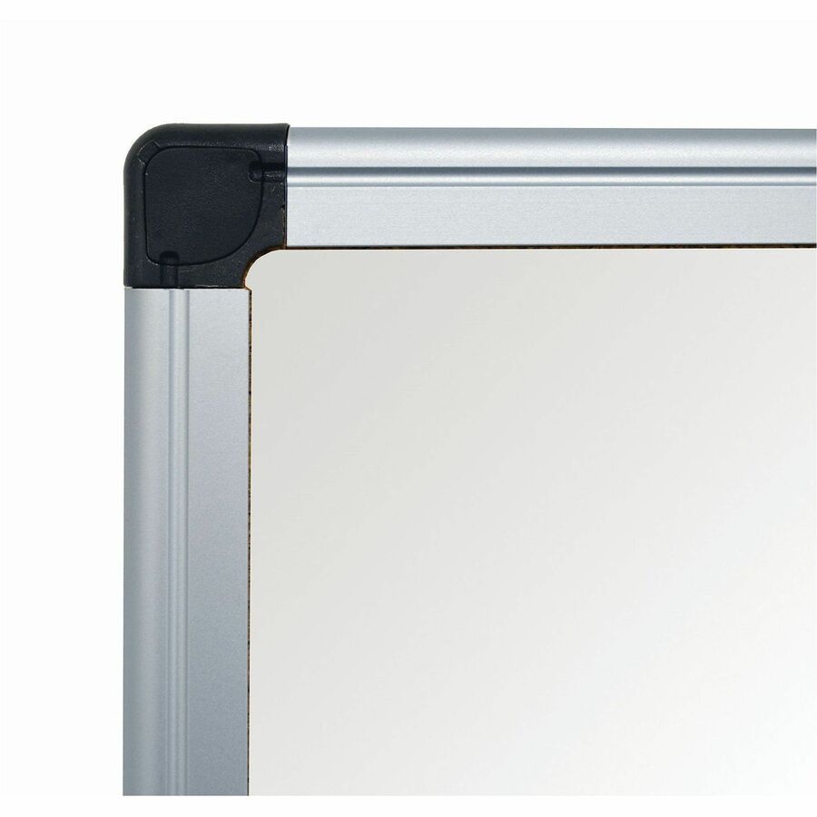 BVCMA2707170 - Dry-erase board features a lacquered steel, Gold Ultra surface to resist staining and maintain its bright appearance. Magnetic backing allows you to quickly secure items for display or attach your magnetic accessories (sold separately). Included mounting hardware works with the four-corner system to mount the board either vertically or horizontally for optimal placement. Pen tray ensures you always have your writing utensils within easy reach.