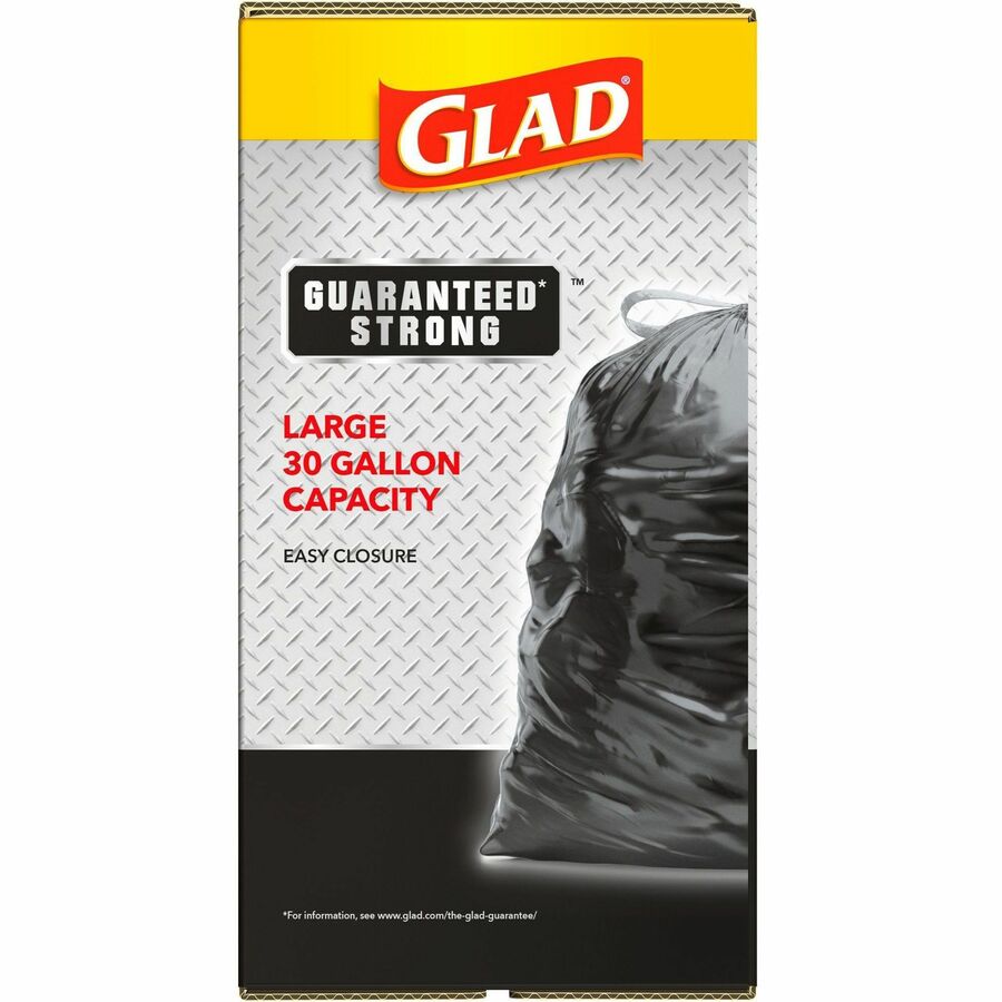 Glad ForceFlex Tall Kitchen Drawstring Trash Bags - 13 gal Capacity - 24  Width x 27 Length - White - Plastic - 4/Carton - 100 Per Box - Kitchen,  Office, Day Care, Restaurant, School
