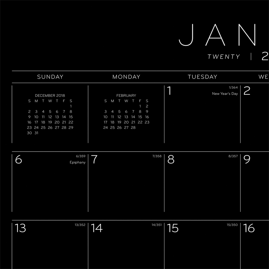 AtAGlance Black Paper Monthly Wall Calendar AAGPM8BP28