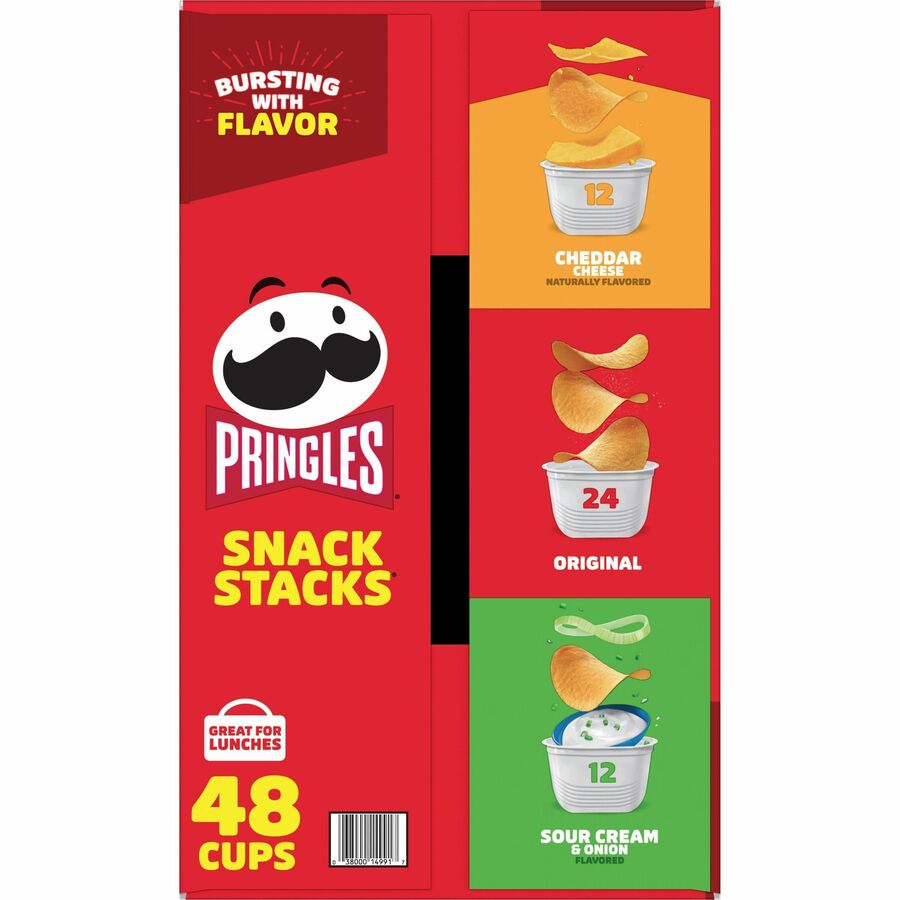 Pringles Variety Pack Potato Chips, 0.74 oz. Bags, 72 Bags/Carton