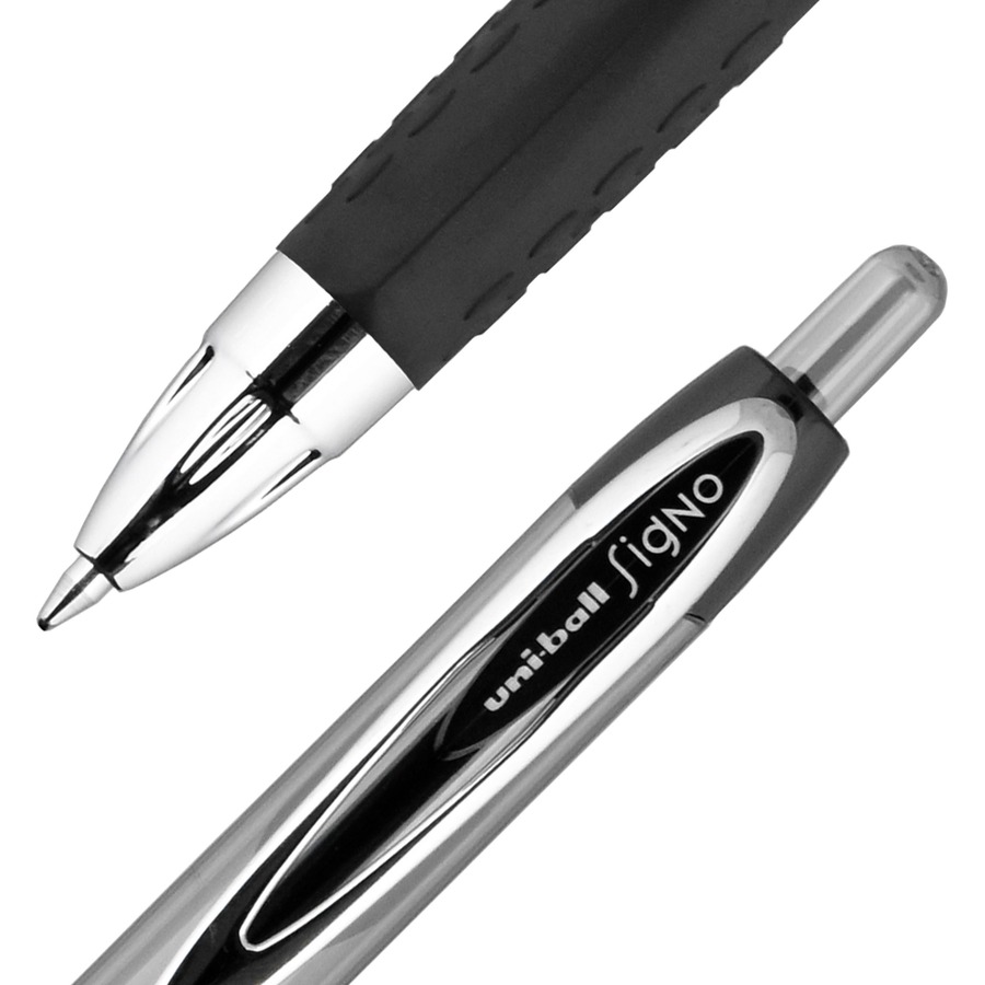 uniball™ 207 Gel Pen - Medium Pen Point - 0.7 mm Pen Point Size -  Refillable - Retractable - Black Gel-based Ink - Plastic Barrel - Tungsten  Carbide Tip - 4 / Pack