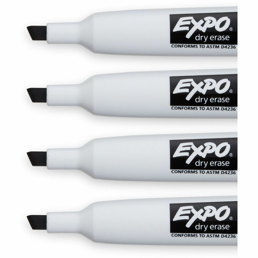 Expo Magnetic Dry-erase Marker - Chisel Marker Point - Erasable - Black Ink/ - 4 / Pack