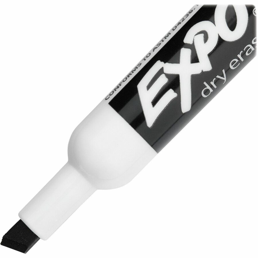 Expo Dry Erase Chisel Tip Markers - Chisel Marker Point - Erasable - Black Ink - Dry - 4 / Pack