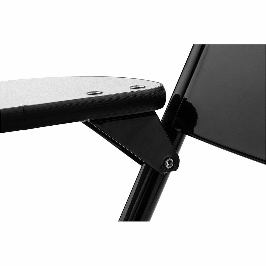 National Public Seating 5200 Series Folding Chair with Tablet Arm - Black Frame Color - Tubular Steel Frame Material - Four-legged Base - Black - MDF, Thermofused Laminate (TFL), Polypropylene - Armrest - 2 / Carton