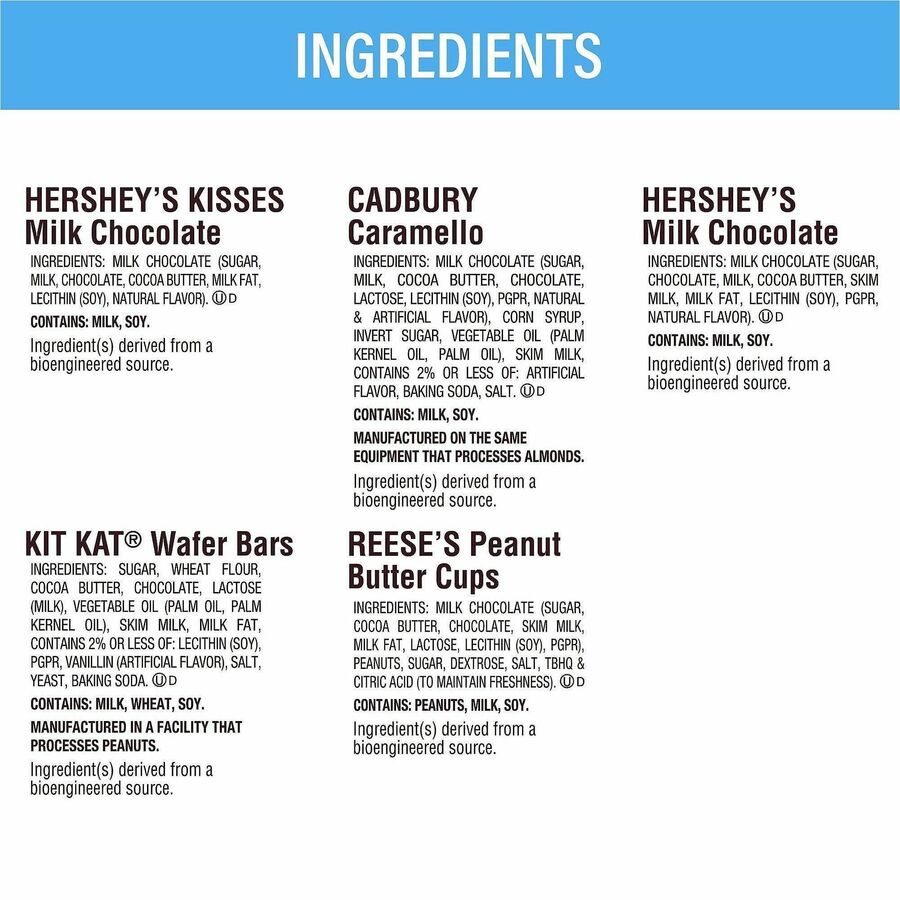 Green Rabbit Hershey's Assorted Minis Value Pack - Assorted - 230 /Bag - 1 / Carton