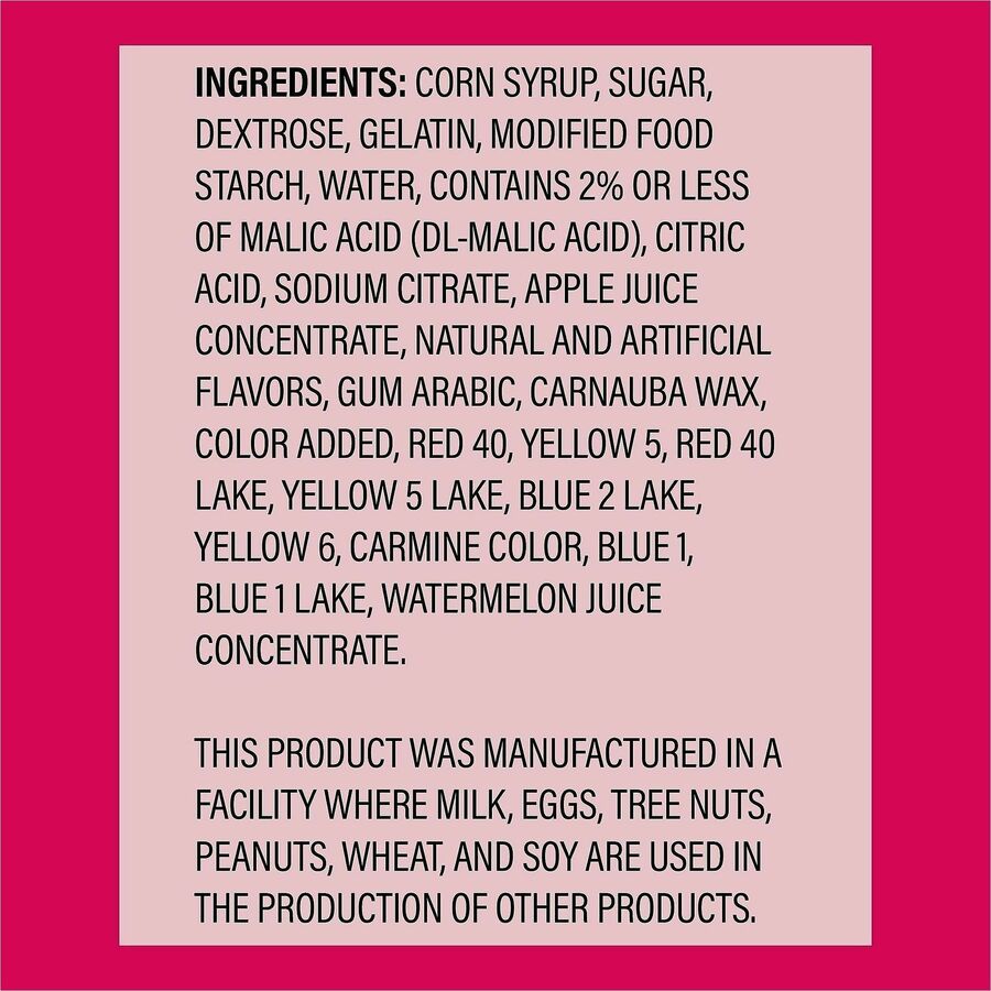 Green Rabbit Nerds Gummy Clusters Rainbow - Strawberry, Grape, Orange, Lemon - 3 oz - 12 /Bag - 1 / Carton
