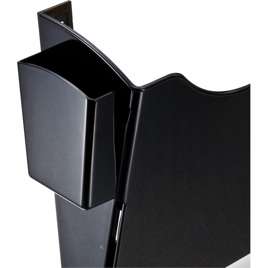 Business Source Grande Central 7-Section Filing System - 7 Pocket(s) - 38.25" Height x 16" Width x 4.75" Depth - Expandable, Removable, Labeling Area, Durable - Black - Plastic - 7 / Pack