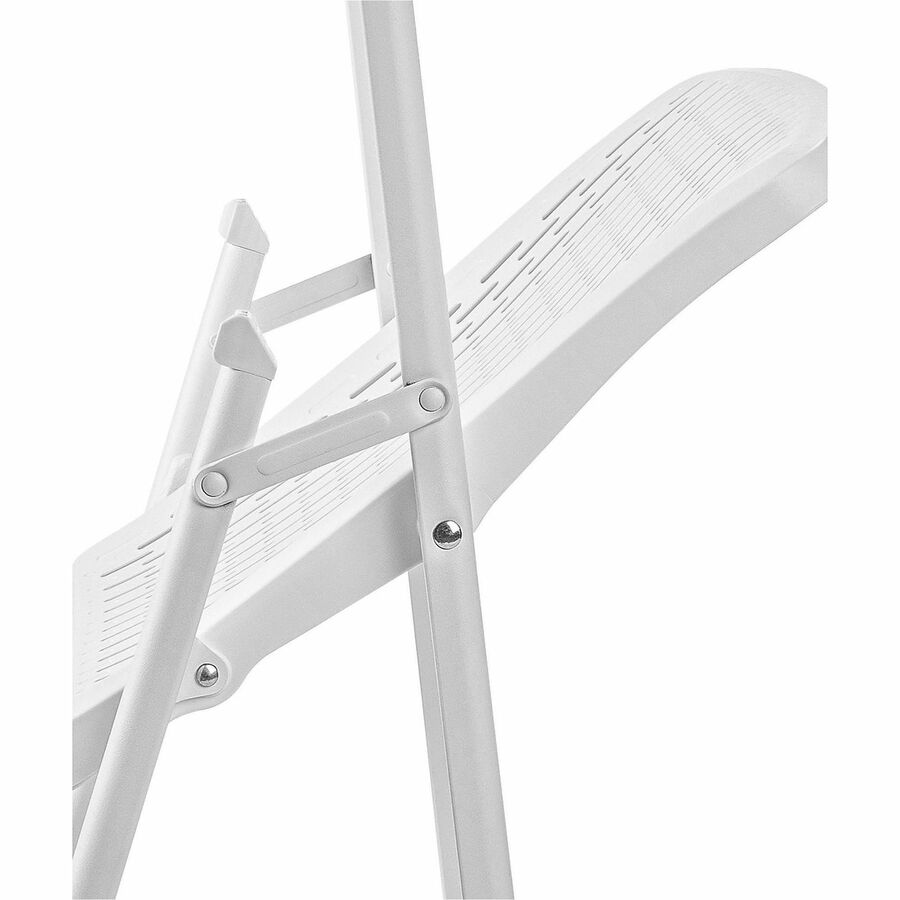 National Public Seating Distinct AirFlex Folding Chairs - Polypropylene Seat Material - Polypropylene Back Material - Steel Frame Material - Square Leg Base - White - 4 / Carton