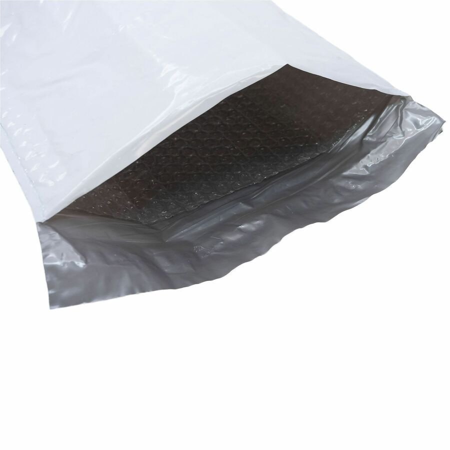 Lindenmeyr Explorer Poly Self-Seal Bubble Mailers - Bubble/Shipping - #3 - 8 1/2" Width x 14 1/2" Length - Self-sealing - White - Polyethylene - 100 / Carton - Kennedy Office