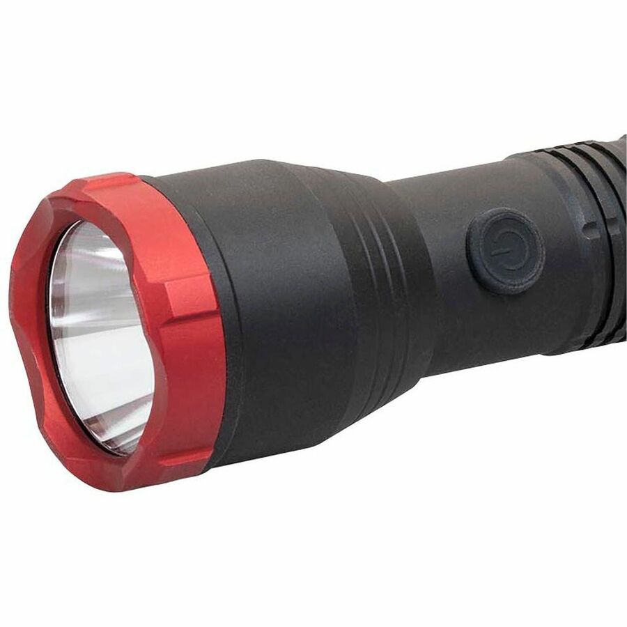 Dorcy Ultra HD Series Flashlight - LED - 800 lm Lumen - 4 x AA - Battery Rechargeable - Battery - Aircraft Aluminum - Weather Resistant, Water Resistant - Black, Red - 1 Each - Kennedy Office