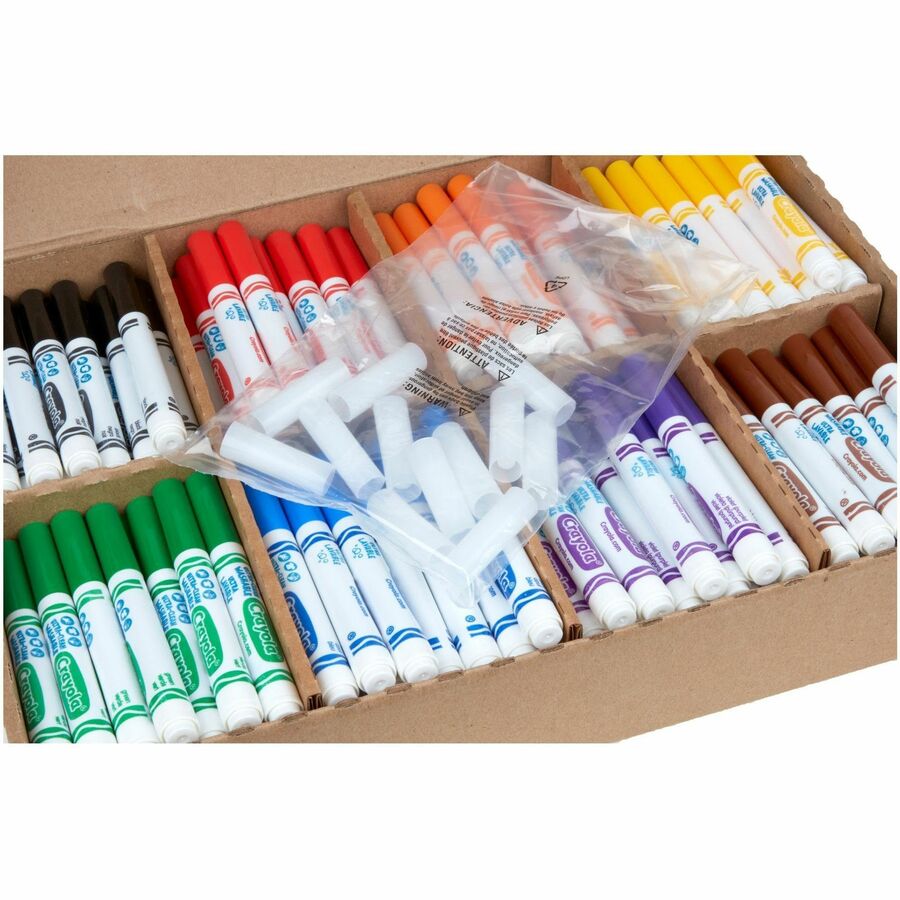 Crayola®10-Colors Fine Point Washable Marker, Box Of 200