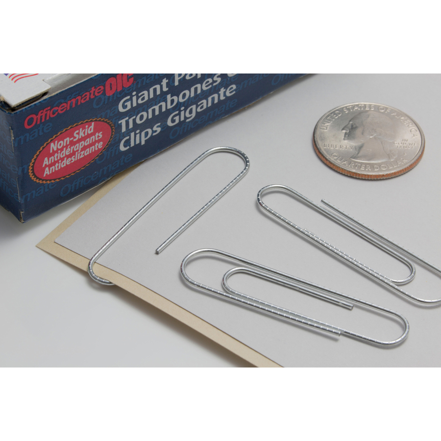 Acco Paper Clip Regular - 1.3 Width - 100 / Box - Silver - Steel