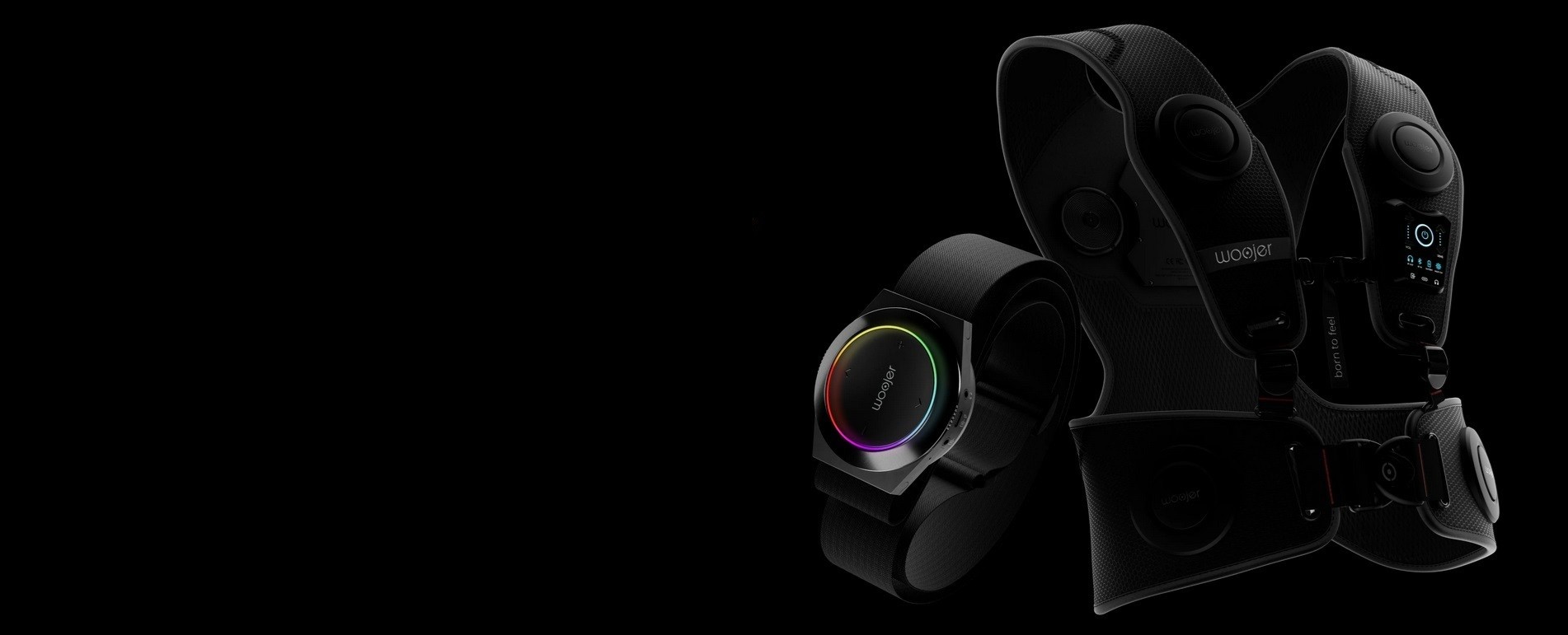 Woojer High-Fidelity Haptic Body Strap 4 - for VR, Games, Music