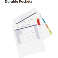 Keep loose papers easily accessible with sturdy pockets that offer extra storage.