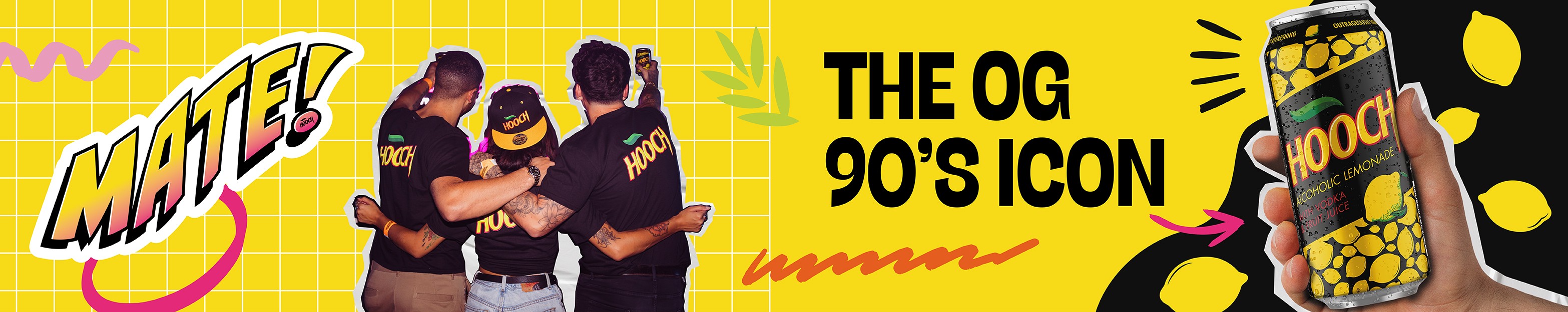 Mate! The OG 90's Icon, Hooch Alcoholic Lemonade with vodka and fruit juice