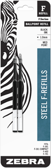 F-Refill 0.7mm Black 2pk