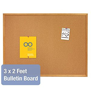 Quartet Cork Bulletin Board, 3 x 2 Feet, Corkboard, Oak Finish Frame