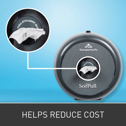 One-at-a-time dispensing reduces consumption compared to standard roll bath tissue.
