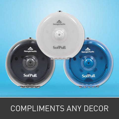 Upscale fashionable look appropriate for any decor. Available in Splash Blue, Translucent Smoke or Translucent White. Complements SofPull towel dispensers for a cohesive, modern look.
