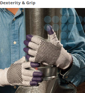  Jackson Safety G60 Cut Resistant Purple Nitrile Gloves feature textured fingertips for dexterity, tactile sensitivity and control. 