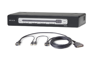 PRO3 4-Port KVM Switch PS/2 & USB In/Out Bundled with USB Cables