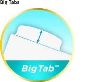 Add more information on your tabs with 50% more writing space than standard tabs.