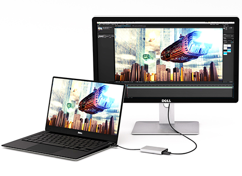 Diagram of the Thunderbolt 3 to DisplayPort adapter with one display