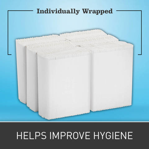 Individually wrapped packs help towels stay protected to help ensure hygienic storage.
