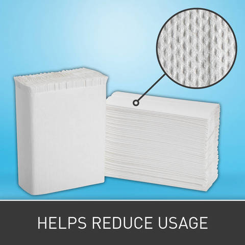 Thick, absorbent, and strong, this 1-Ply towel thoroughly dries hands, helping to reduce usage and offers a low cost per use.
