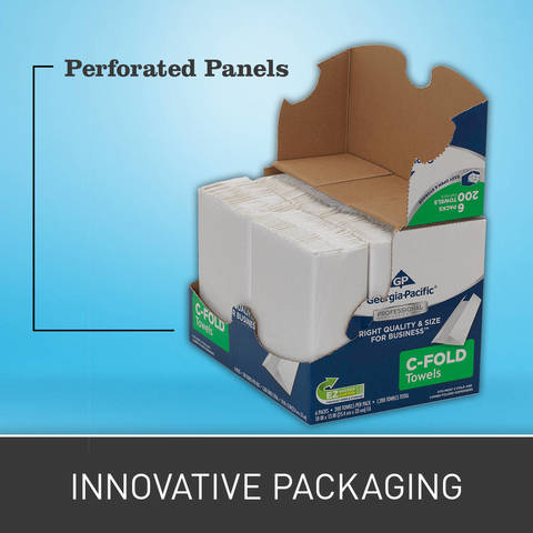 The unique perforated panels make the carton EZ to Open and Access. These smaller sized, color-coded cartons are EZ to Find, Carry, Store, Track and Budget compared to larger cartons.
