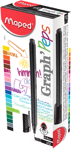 Graph'Peps Felt Tipped Pens x12 - Black