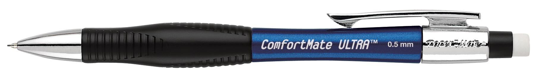 <b>   Stylish Design with Convenient Clip   </b></br>   Made of durable plastic with shining metal accents, Paper Mate ComfortMate Ultra Mechanical Pencils are a stylish choice for both personal and professional use. The integrated metal clip allows you to easily attach the pencil to a binder, notebook, or pocket and take with you anywhere. 
