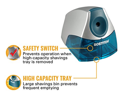 <p><b>Large Shavings Bin & Built-in Safety Switch</b></p><p>The high capacity, easy clean shavings receptacle will eliminate your frequent trips to the waste basket. For safety, the shavings bin has the added benefit of safely preventing sharpener operation when it is removed.</p>