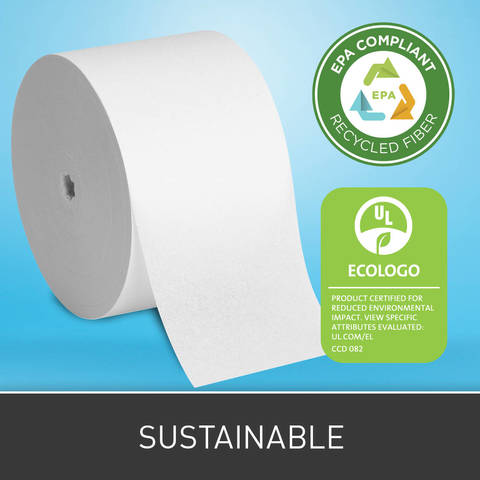 UL ECOLOGO<sup>®</sup> certified and EPA-compliant for minimum post-consumer recycled-fiber content. Contains at least 25% Post-Consumer Recycled Fiber. Meets or Exceeds EPA Comprehensive Procurement Guidelines.
