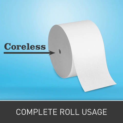 Coreless format requires complete roll usage, helping to eliminate stub roll waste.
