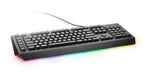 <b>Alienware Advanced Gaming Keyboard – AW568</b></br>Improve your gaming ability with a mechanical gaming keyboard with AlienFX™ lighting, five programmable macro keys, and iconic Alienware design.