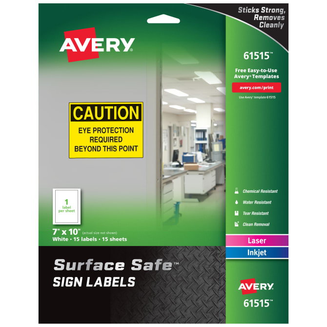 Avery® Surface Safe® Sign Labels, 7