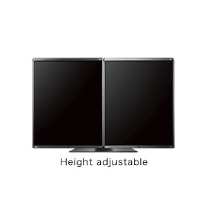 <b>Easy Adjustment</b></br> With the newly designed stand, you can adjust the height, tilt, and swivel of the two monitors without any gaps appearing between them.