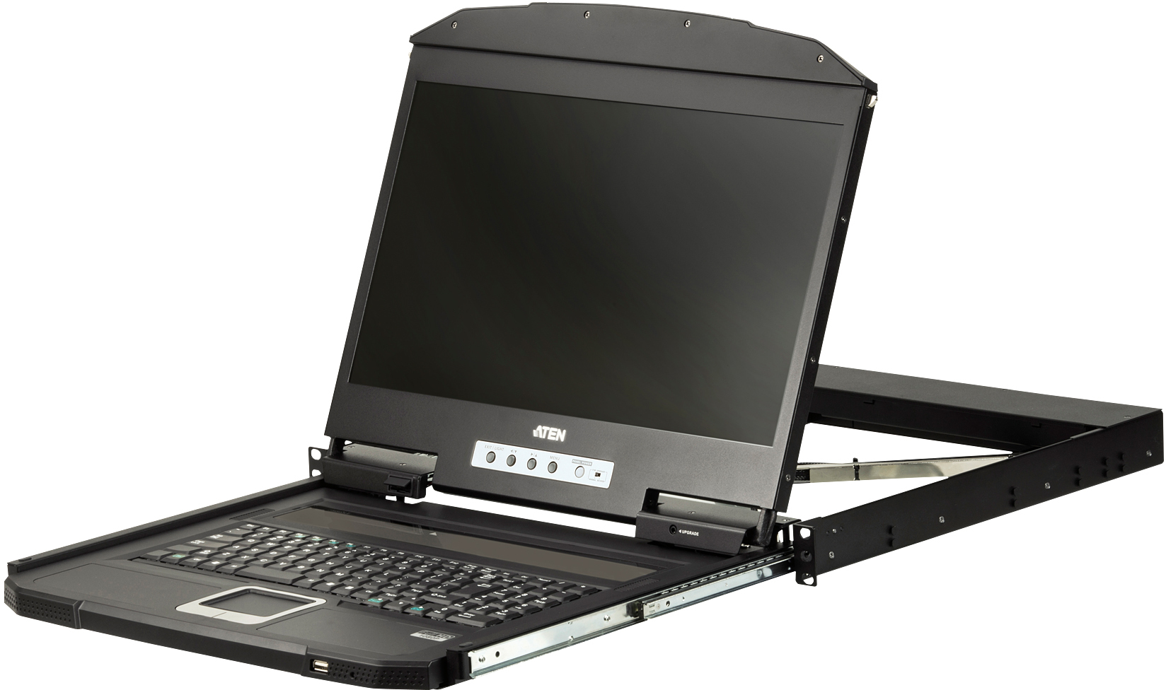 1U Ultra Short Depth Single Rail WideScreen LCD Console (USB / VGA)