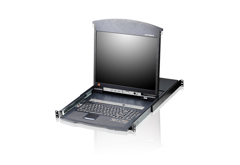 8-Port Cat 5 High-Density Dual Rail LCD KVM Switch  
