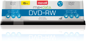 DVD-RW 4.7GB REWRITABLE DISC 15PK SPINDLE