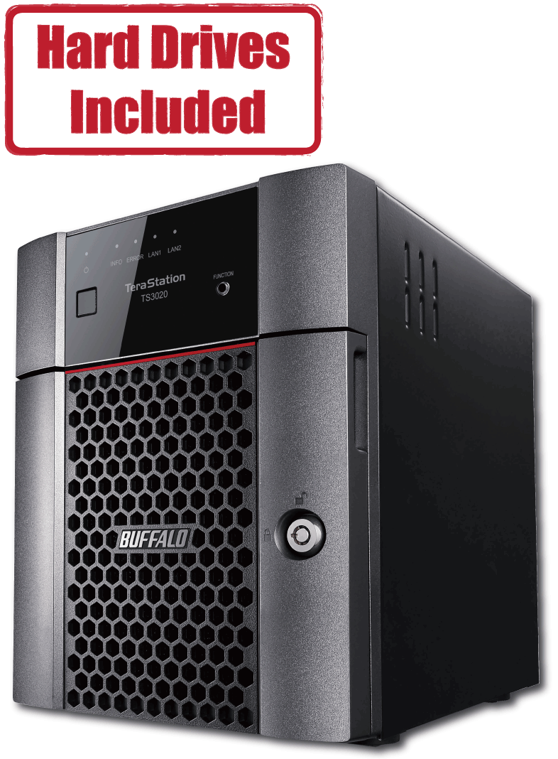 BUFFALO TeraStation 3420 4-Bay SMB 4TB (2x2TB) Rackmount NAS