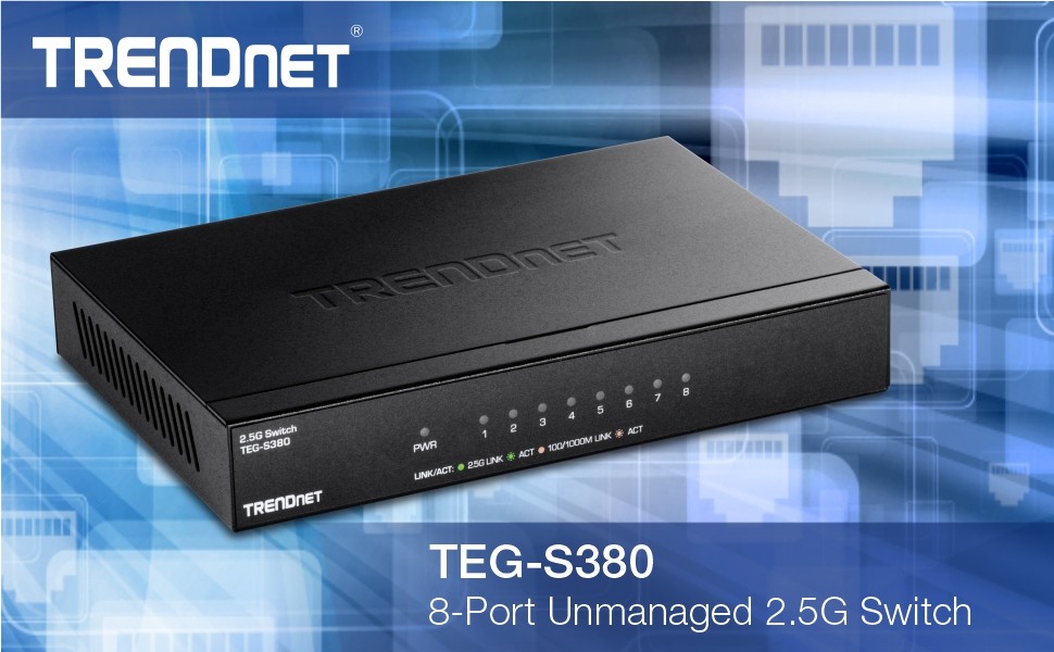 TRENDnet 8-Port Unmanaged 2.5G Switch, 8 x 2.5GBASE-T Ports