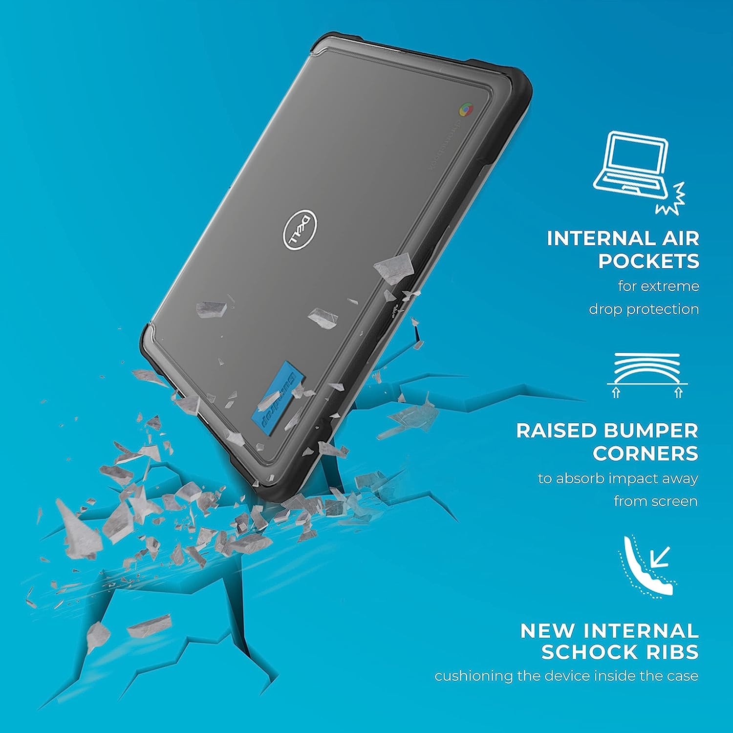Gumdrop SlimTech Case For Dell Chromebook 3120/3110/3100 - Rugged Shockproof Protection
