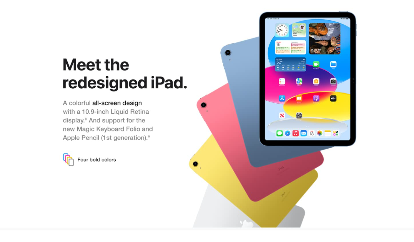Apple 10.9 Inch iPad (10th Generation) with Wi Fi 64GB Blue