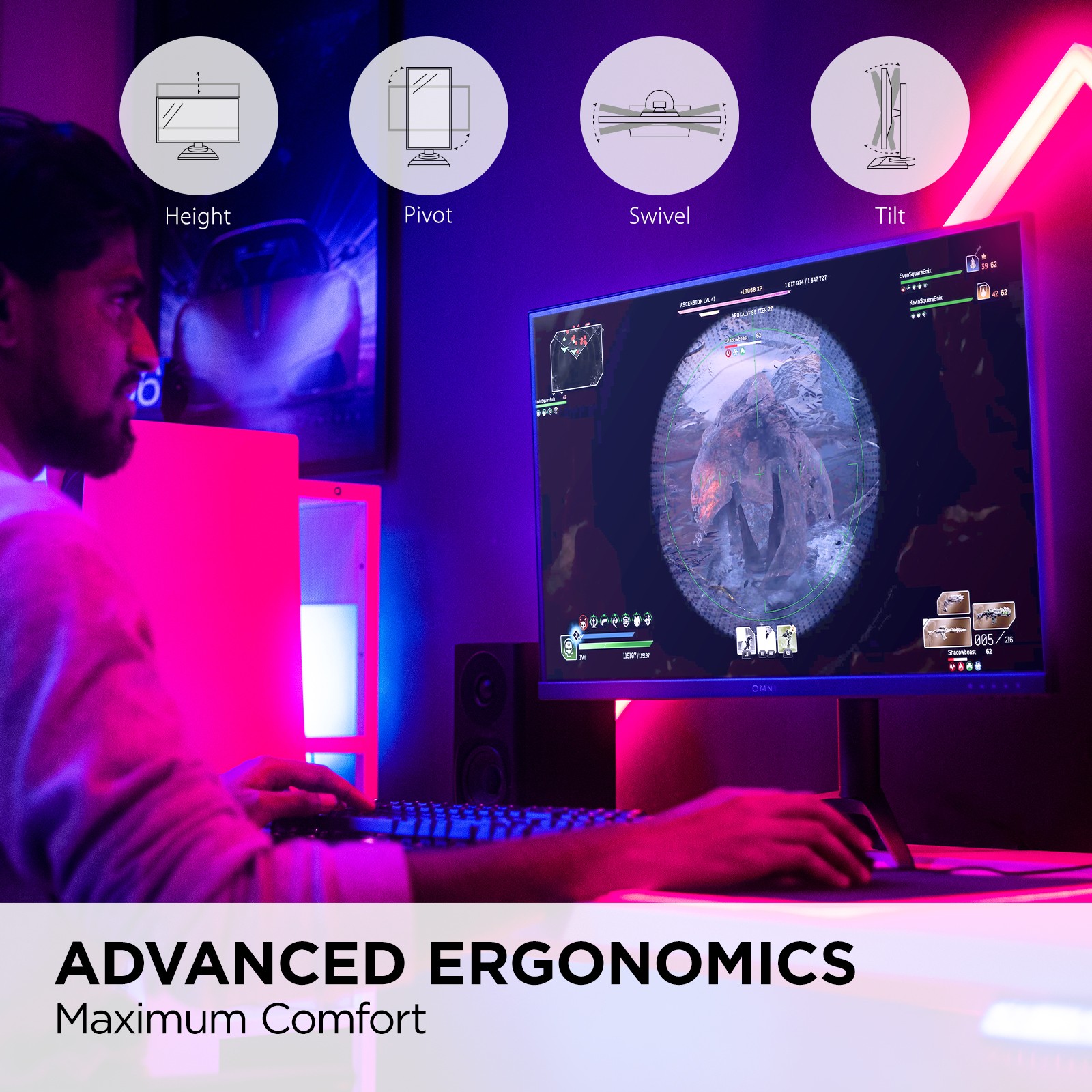 Moniteur Gaming ViewSonic VX27G1-2K 27" - 180 Hz, Résolution QHD, IPS, 1 Ms, G-Sync/FreeSync Premium, HDR10
